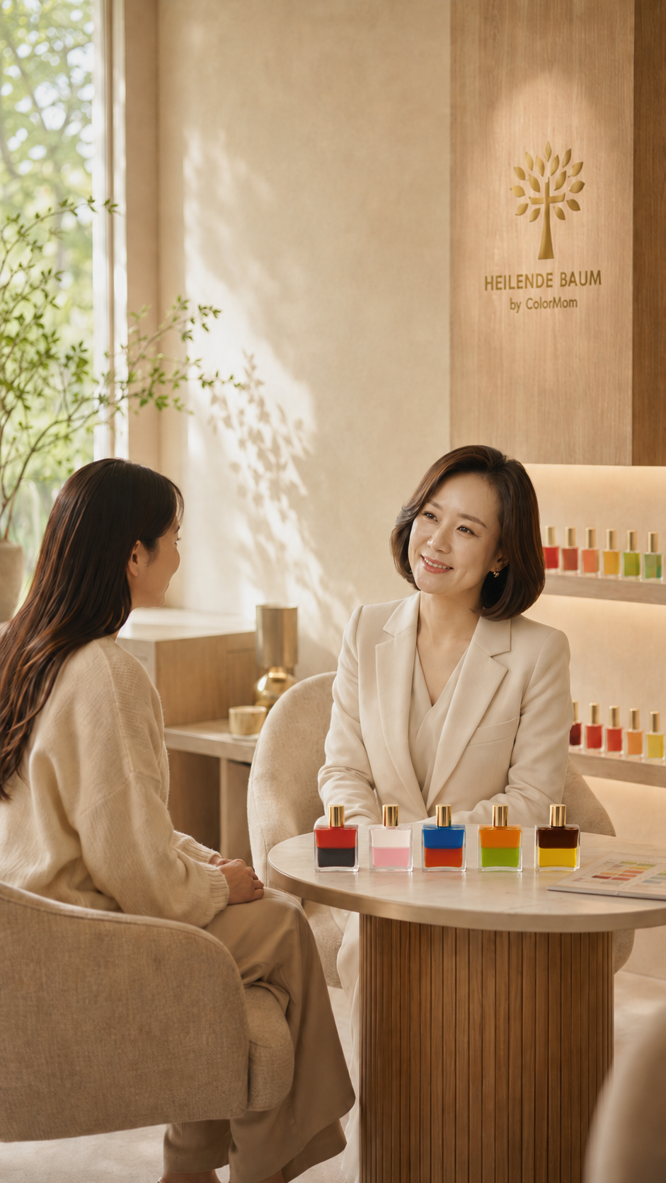삼청동 하이렌데바움 공간에서 컬러 리딩을 진행 중인 컬러맘 이채언 대표